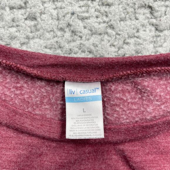 Liv Casual SIU Southern Illinois University Sweater Womens Large Red Patch Logo - Picture 3 of 8